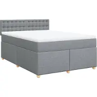 Syfax Boxspringbett mit Matratze Hellgrau 140x200 cm Stoff