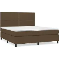 Syfax Boxspringbett mit Matratze Dunkelbraun 180x200 cm Stoff