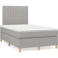 Syfax Boxspringbett mit Matratze Hellgrau 120x200 cm Stoff