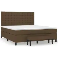 Syfax Boxspringbett mit Matratze Dunkelbraun 180x200 cm Stoff
