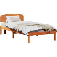 Syfax Bettrahmen Wachsbraun 100 x 200 cm Massives Kiefernholz
