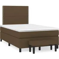 Syfax Boxspringbett mit Matratze Dunkelbraun 120x200 cm Stoff