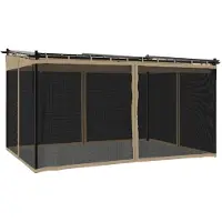Syfax Pavillon mit Netzwänden Taupe 4x3 m Stahl