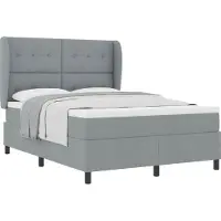 Syfax Boxspringbett mit Matratze Hellgrau 140 x 190 cm Stoff