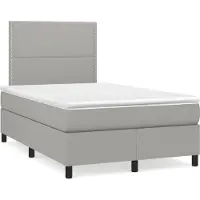 Syfax Boxspringbett mit Matratze Hellgrau 120x190 cm Stoff