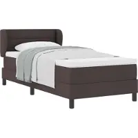 Syfax Boxspringbett mit Matratze Dunkelbraun 90 x 200 cm Stoff