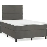 Syfax Boxspringbett mit Matratze Dunkelgrau 120x200 cm Samt