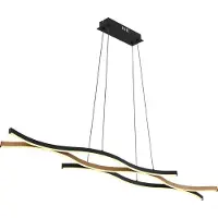 Globo Hängelampe Geronimo schwarz mit Holz