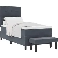 Syfax Boxspringbett mit Kopfteil Dunkelgrau 190 x 90 cm Samt