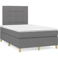 Syfax Boxspringbett mit Matratze Dunkelgrau 120x200 cm Stoff