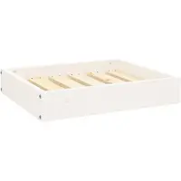 Syfax Hundebett Weiß 51,5x44x9 cm Massivholz Kiefer