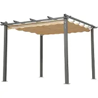 Angel Living 3x3M Pavilion Terssendacht Weiß aus Aluminium und Polyester Verstellbares Dach
