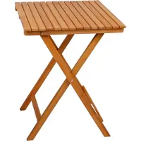 Spetebo Akazie Balkon und Gartentisch - 72 x 55 cm - Holz Bistrotisch Klapptisch Biergarten Tisch