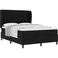 Syfax Boxspringbett mit Matratze Schwarz 140 x 200 cm Stoff