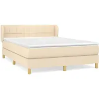 Syfax Boxspringbett mit Matratze Creme 140x200 cm Stoff