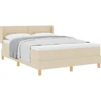 Syfax Boxspringbett mit Kopfteil Creme 190 x 140 cm Stoff