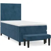 Syfax Boxspringbett mit Matratze Dunkelblau 100x200 cm Samt