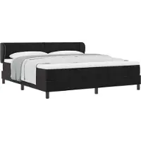 Syfax Boxspringbett mit Kopfteil Schwarz 180 x 200 cm Samt