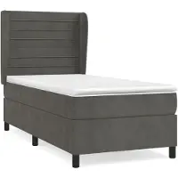 Syfax Boxspringbett mit Matratze Dunkelgrau 90x190 cm Samt
