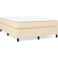 Syfax Boxspringbett mit Matratze Creme 140x200 cm Stoff