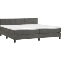 Syfax Boxspringbett mit Matratze Dunkelgrau 200x200 cm Samt