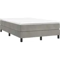 Syfax Boxspringbett mit Matratze Hellgrau 120x200 cm Samt