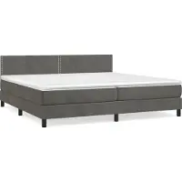 Syfax Boxspringbett mit Matratze Dunkelgrau 200x200 cm Samt