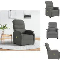 vidaXL Massagesessel Dunkelgrau Stoff - Massagesessel