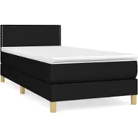 Syfax Boxspringbett mit Matratze Schwarz 90x190 cm Stoff