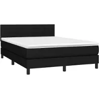 Syfax Boxspringbett mit Matratze Schwarz 140x190 cm Stoff