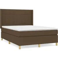 Syfax Boxspringbett mit Matratze Dunkelbraun 140x190 cm Stoff
