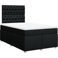 Syfax Boxspringbett mit Matratze Schwarz 120x190 cm Stoff