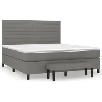 Syfax Boxspringbett mit Matratze Dunkelgrau 160x200 cm Stoff