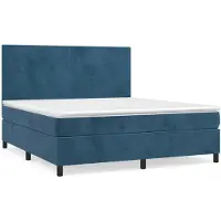 Syfax Boxspringbett mit Matratze Dunkelblau 160x200 cm Samt