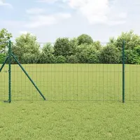 Syfax Zaun mit Pfosten Grün 1 x 10 m Stahl und PVC