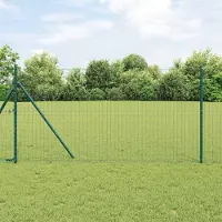 Syfax Zaun mit Pfosten Grün 1 x 25 m Stahl und PVC