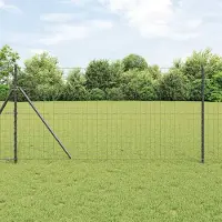 Syfax Zaun mit Pfosten Grau 1 x 10 m Stahl