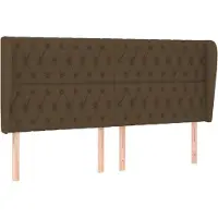 Syfax Kopfteil mit Ohren Dunkelbraun 203x23x118/128 cm Stoff