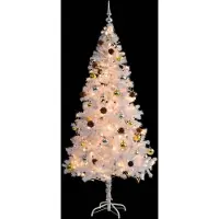 Prolenta Maison Exclusive - Künstlicher Weihnachtsbaum mit Beleuchtung & Kugeln Weiß 180 cm