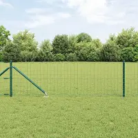 Syfax Zaun mit Pfosten Grün 0,8 x 10 m Stahl
