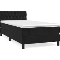 vidaXL Boxspringbett mit Matratze Schwarz 90x200 cm Samt