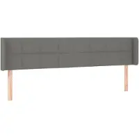 Syfax Kopfteil mit Ohren Dunkelgrau 203x16x78/88 cm Stoff