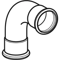 Geberit Bøjning 90gr Rustf 54mm - Kort 970.230.208 MA-Press. Kun M-bakker