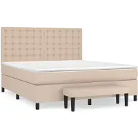 Syfax Boxspringbett Matratze Cappuccino-Braun 160x200 cm Kunstleder