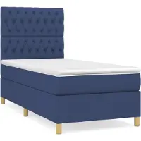 Syfax Boxspringbett mit Matratze Blau 90x200 cm Stoff