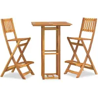 vidaXL 3-tlg. Gartenbar-Set Massivholz Akazie