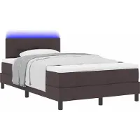 Syfax Boxspringbett mit Matratze Dunkelbraun 120 x 200 cm Stoff