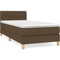 Syfax Boxspringbett mit Matratze Dunkelbraun 80x200 cm Stoff