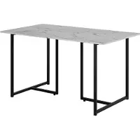 Vicco Esstisch Merido Schwarz/Marmor-Weiß 140 x 80 cm, Model 55284