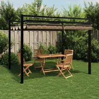 vidaXL 2025 cloris Gartenpavillon mit Ausziehbarem Dach Taupe 3x3 m Aluminium - Pavillons & Partyzelte Sale4712611 1parcel
